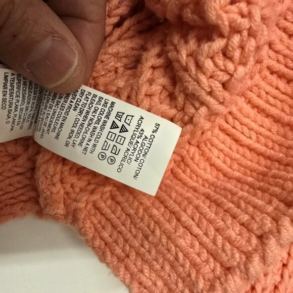 Lucky Brand Women's Sweater Size Small Peach Pink V Neck Long Sleeves Bohemian - Picture 13 of 14